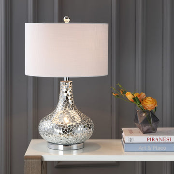 Emilia 26" Mirrored Mosaic LED Table Lamp - JONATHAN Y